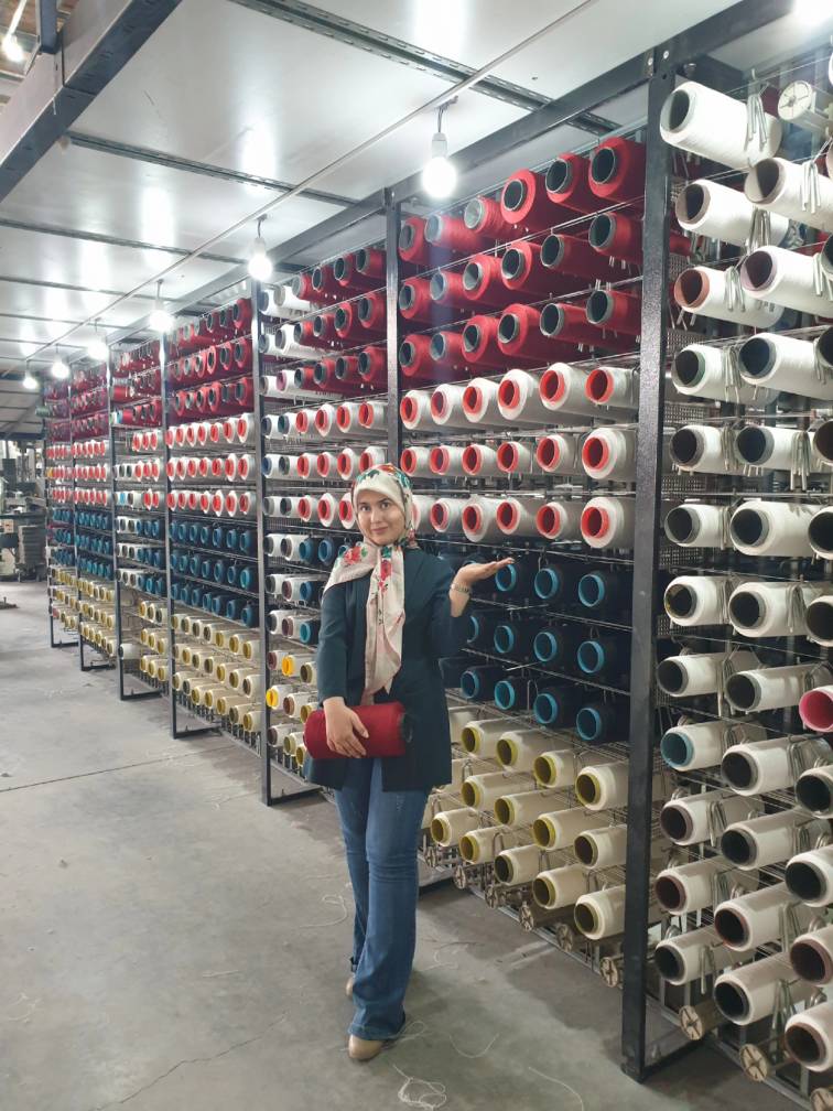 Hand-knotted Persian carpets displayed for export