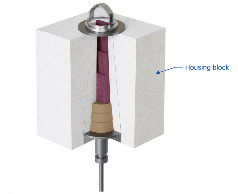 Purging plug housing block
