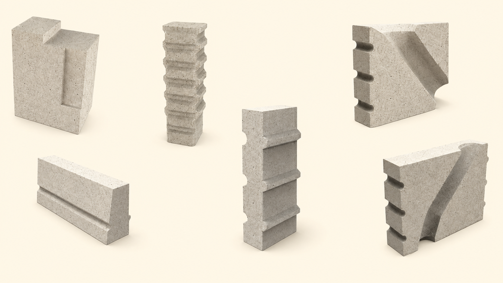Special-shaped refractory bricks for direct reduction shaft kilns and pelletizing furnaces