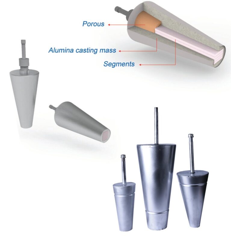 Ladle purging plug refractory component