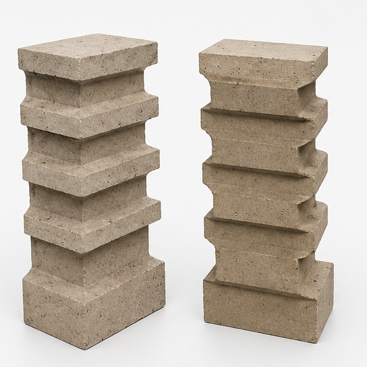 Andalusite and andalusite-corundum special-shaped refractory anchor bricks